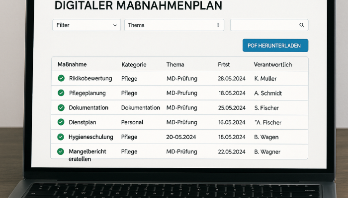 Digitaler Maßnahmenplan