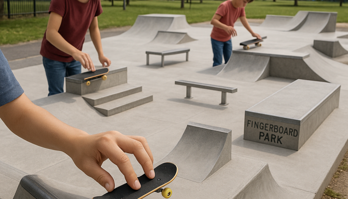 Öffentlicher Outdoor-Finger(skate)board Park