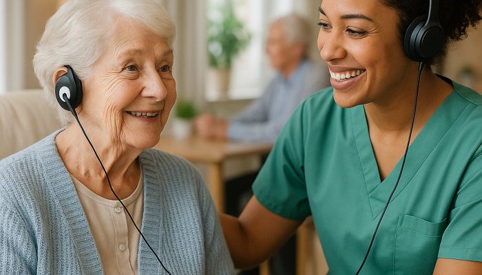 Verstehen verbindet - Übersetzungskopfhörer im Seniorenzentrum